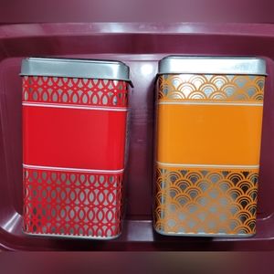Set of 2 BROWNE & ASHLEY Tea Tin Cans with Lids